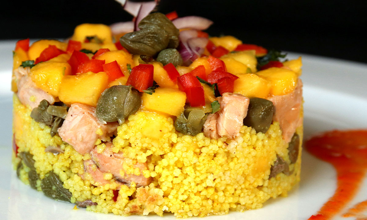 Smoked Salmon with Couscous and Mango Salad